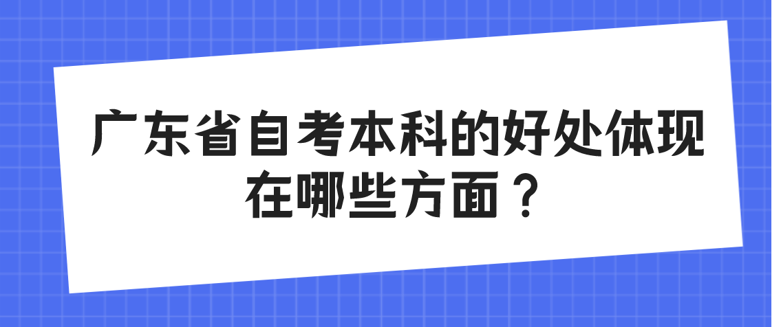 广东省自考本科的好处体现在哪些方面？