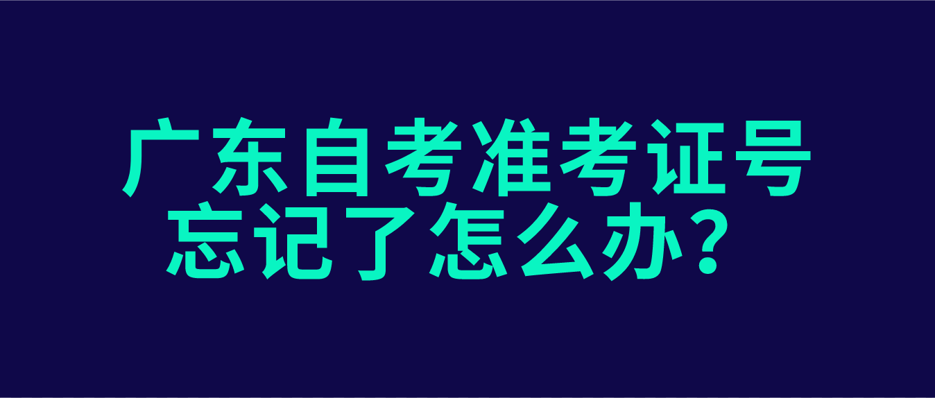 广东自考准考证号忘记了怎么办？