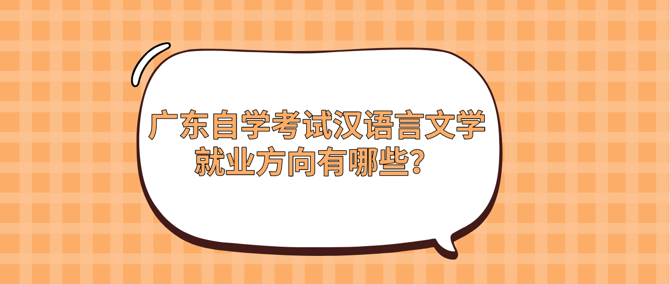 广东自学考试汉语言文学就业方向有哪些？
