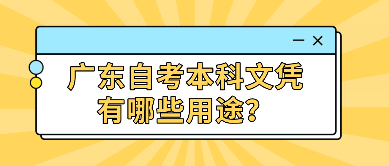 广东自考本科文凭有哪些用途？